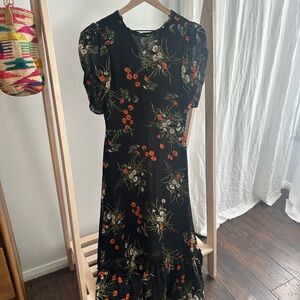 Reformation Floral Black Dress